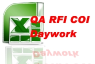 Construction Daywork Template with QA COI RFI Templates