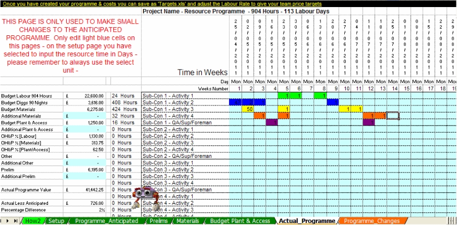 Live Construction Programme Screen Shot