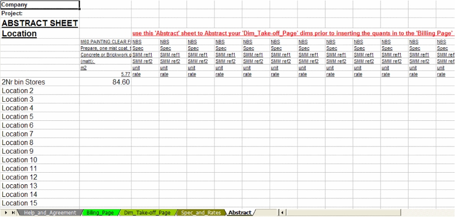 Construction Dim Abstract Sheet