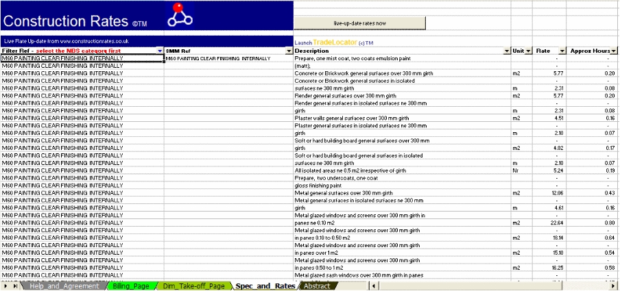 Construction Specifications and Rates